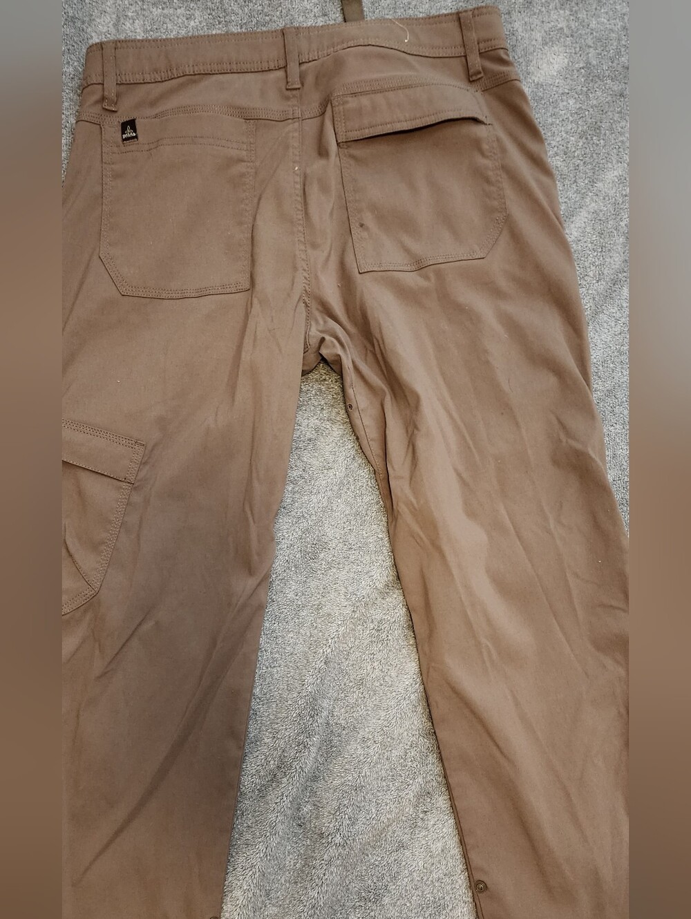 Prana Women’s Khaki Hiking Travel Pants 32x32 Button Up Legs Ventilated Outdoor - Picture 7 of 11